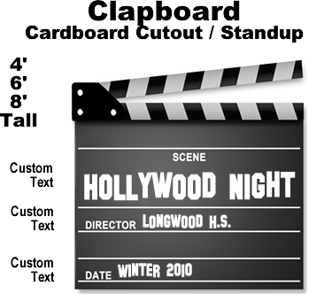 Hollywood Clapboard Cardboard Cutout Standup Prop Hollywood Clapboard Cardboard Cutout Standup Prop