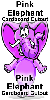 Pink Elephant Cartoon Cardboard Cutout Standup Prop Pink Elephant Cartoon Cardboard Cutout Standup Prop