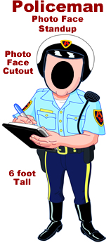 Policeman Photo Face Cardboard Prop Policeman Photo Face Cardboard Prop