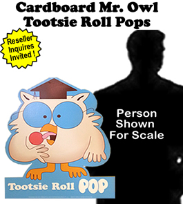 Tootsie Roll Mr Owl Card Board Cutout Standup Tootsie Roll Mr Owl Card Board Cutout Standup