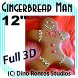 Giant Gingerbread Man Foam Prop - 12 Inches