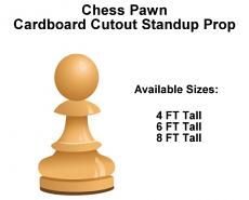 Chess Pawn Wood Cardboard Cutout Standup Prop