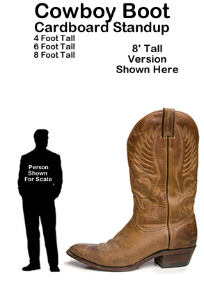 Cowboy Boot Cardboard Cutout Standup Prop