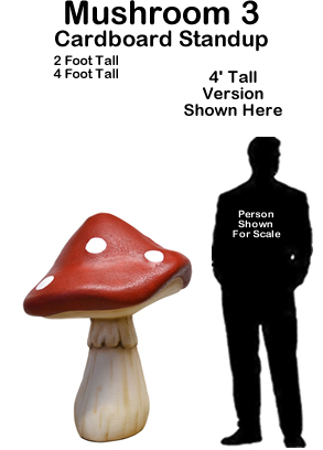 Mushroom 3 Cardboard Cutout Standup Prop