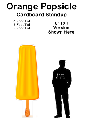 Orange Popsicle Cardboard Cutout Standup Prop