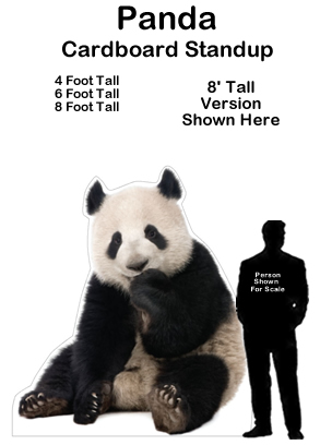 Panda Cardboard Cutout Standup Prop 