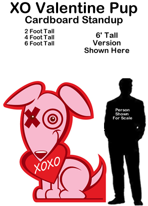  XO Valentine Pup Cardboard Cutout Standup Prop