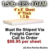 EPS Foam Sheet - 1.5 lb Density - 48x96x4