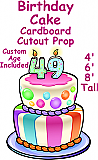 Birthday Cake Cardboard Cutout Standup Prop