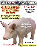 3D Foam Cartoon Pig Prop