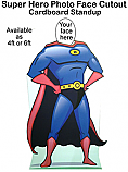 Superhero Photo Face Cutout Cardboard Standup Prop