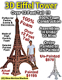Big 3D Eiffel Tower Foam Display Prop